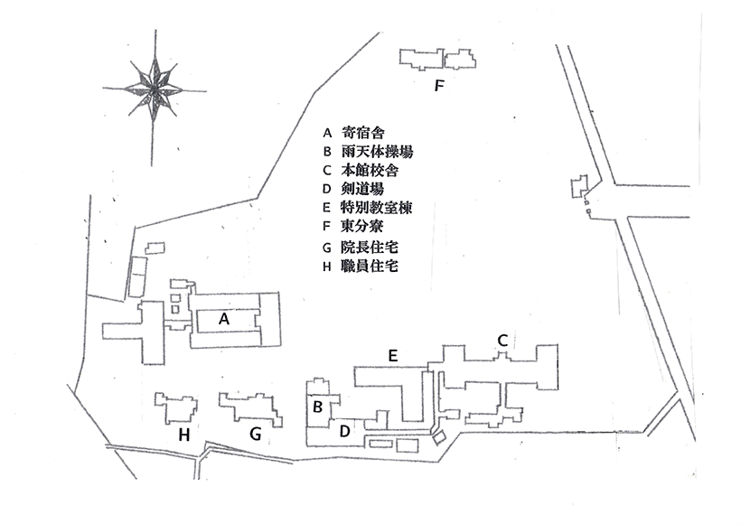 1916(大正5)年頃のキャンパス図